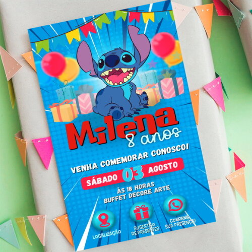 Convite Aniversário Stitch Interativo