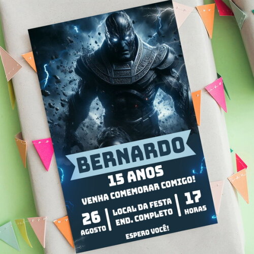 Convite Aniversário Thanos Vilão Vingadores