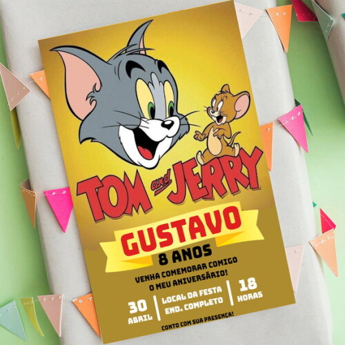Convite Aniversário Tom e Jerry