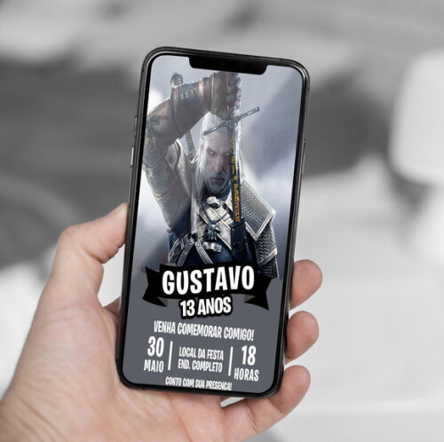 Convite Aniversário The Witcher Digital