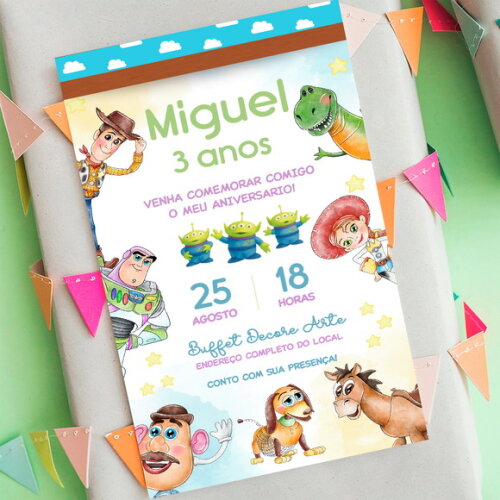 Convite Aniversário Toy Story Digital