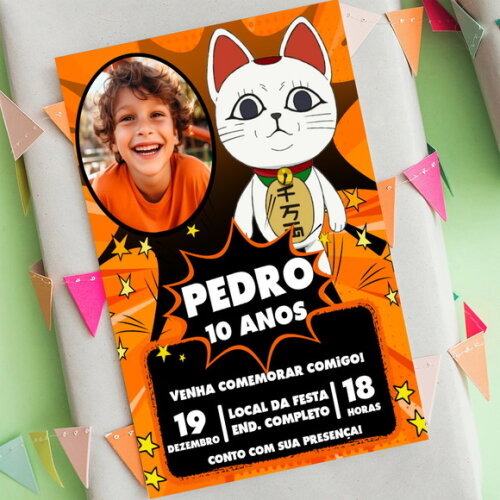 Convite Aniversário Turbo Granny Dandadan com Foto