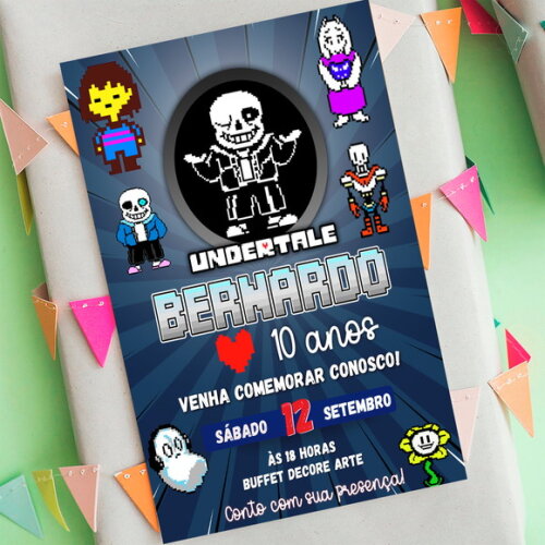 Convite Aniversário Undertale