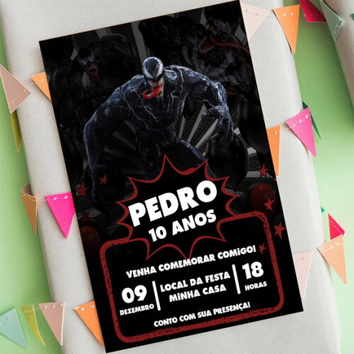 Convite Aniversário Venom Digital