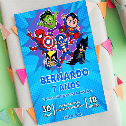 Convite Aniversário Vingadores