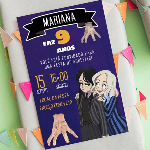 Convite Aniversário Wandinha