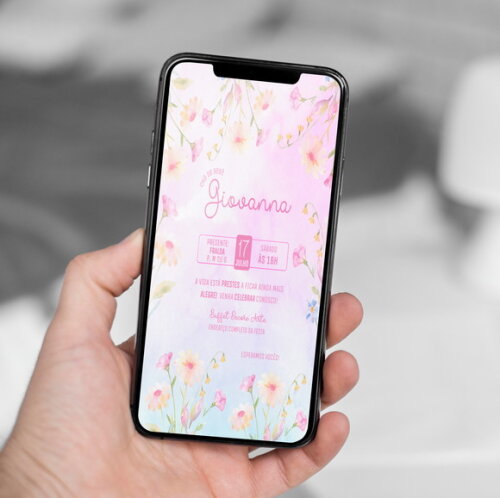Convite Chá de Bebê Flores de Maio Rosa