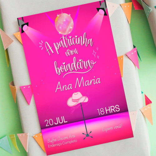 Convite de Aniversário Ana Castela Patricinha Boiadeira
