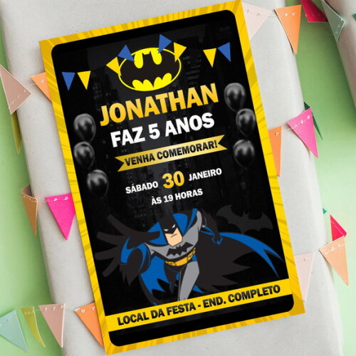 Convite de Aniversário Batman Digital