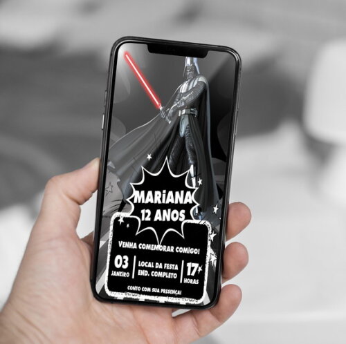 Convite de Aniversário Darth Vader