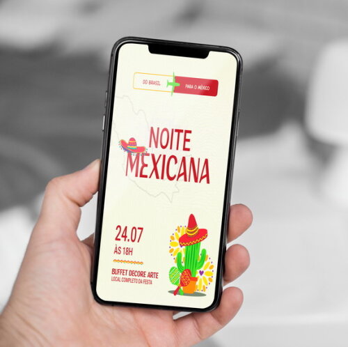 Convite de Aniversário Noite Mexicana