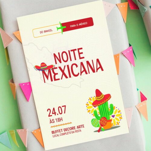 Convite de Aniversário Noite Mexicana