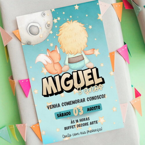 Convite de Aniversário Pequeno Principe