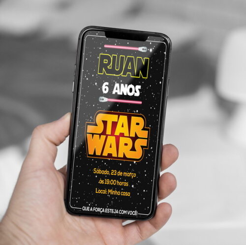 Convite de Aniversário Star Wars, Convite Digital