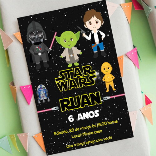 Convite de Aniversário Star Wars, Convite Digital