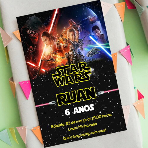 Convite de Aniversário Star Wars, Convite Digital