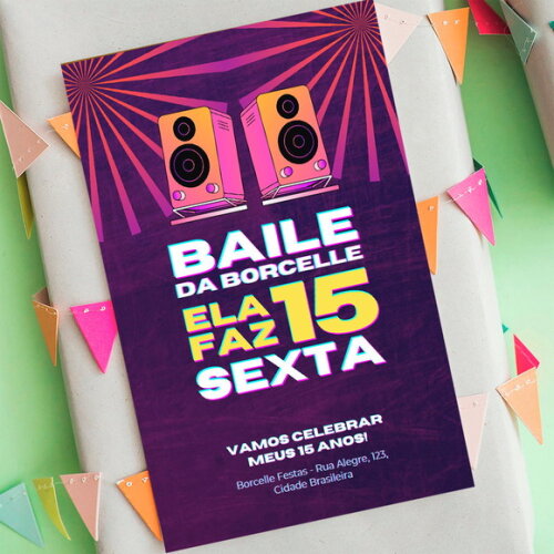 Convite Digital 15 Anos Baile Aniversário Festa
