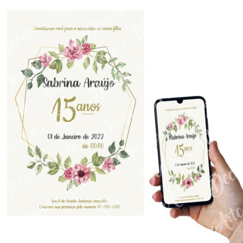 Convite Digital Aniversario 15 Anos e Confirmação Presença