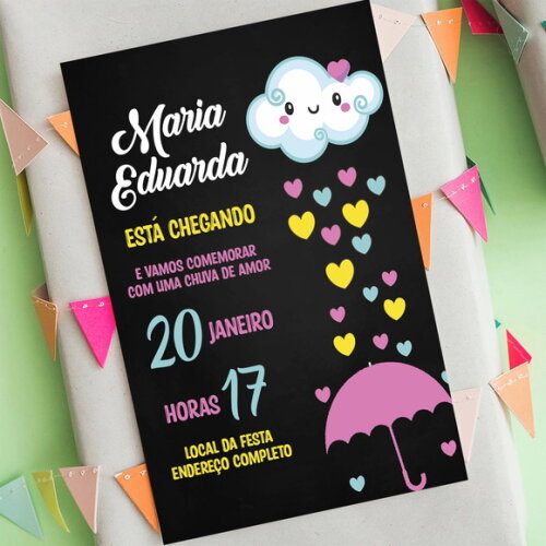 Convite Digital Aniversário Chuva de Amor