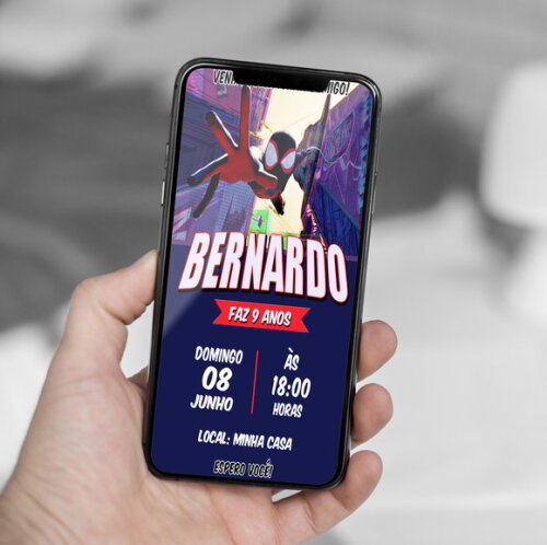 Convite Digital Aniversário Homem Aranha no Aranha Verso