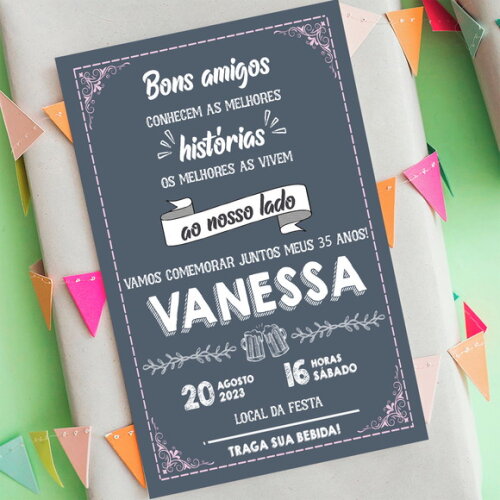 Convite Digital Aniversário Mulher 'bons Amigos'