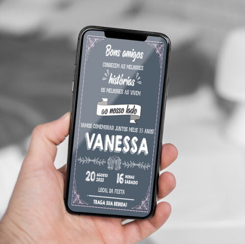 Convite Digital Aniversário Mulher 'bons Amigos'