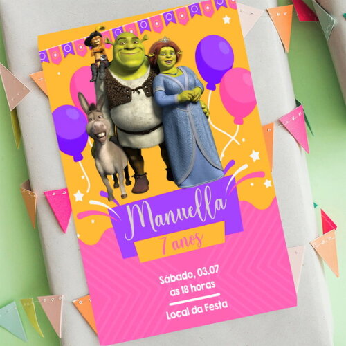 Convite Digital Aniversário Shrek