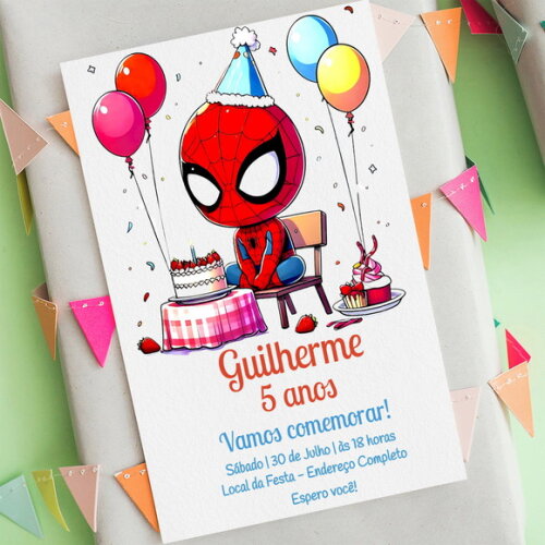 Convite Digital Baby Homem Aranha