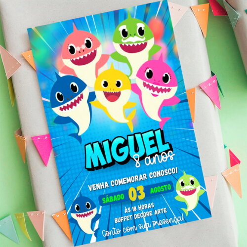 Convite Digital Baby Shark