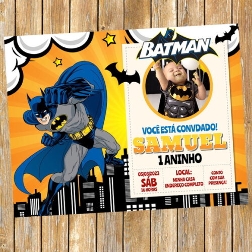 Convite Digital Batman com Foto