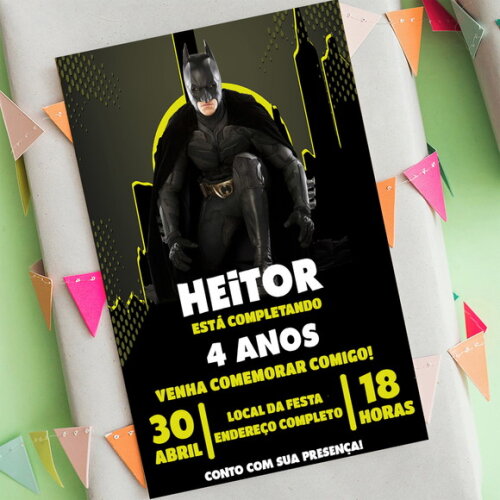 Convite Digital Batman Homem Morcego