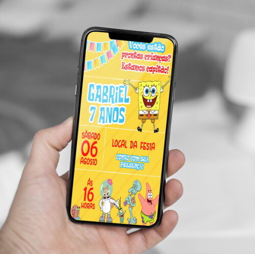 Convite Digital Bob Esponja