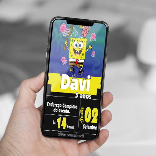 Convite Digital Bob Esponja