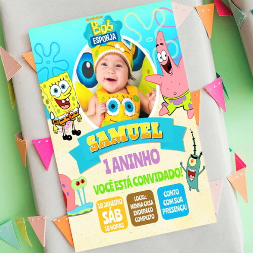 Convite Digital Bob Esponja