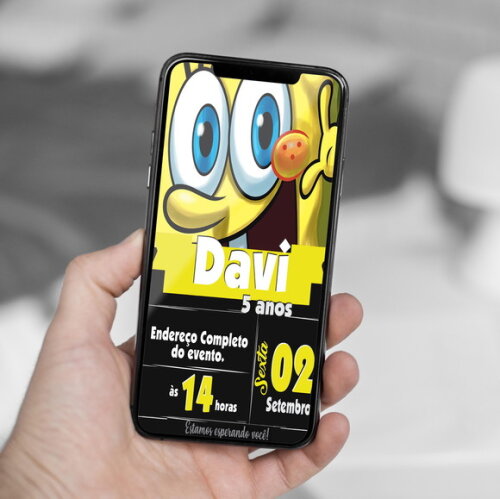 Convite Digital Bob Esponja