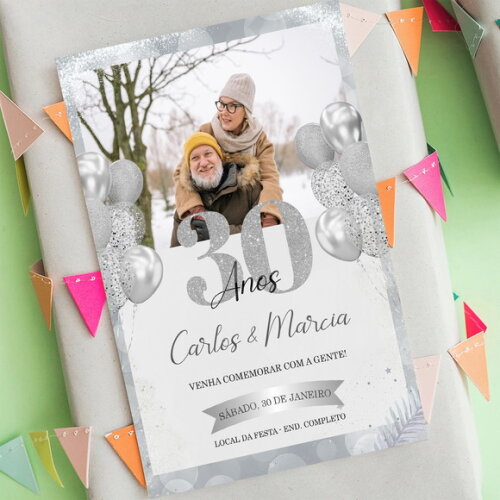 Convite Digital Bodas de Casamento 10, 20, 30, 40 Anos