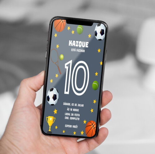 Convite Digital Bolas de Esportes