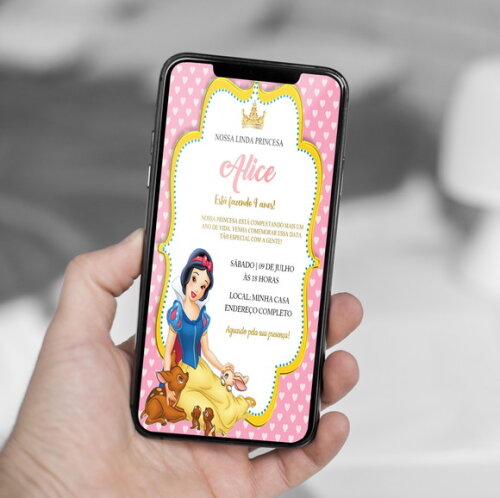 Convite Digital Branca de Neve