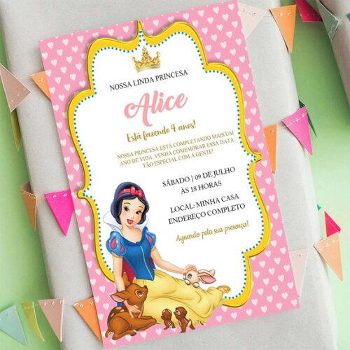 Convite Digital Branca de Neve