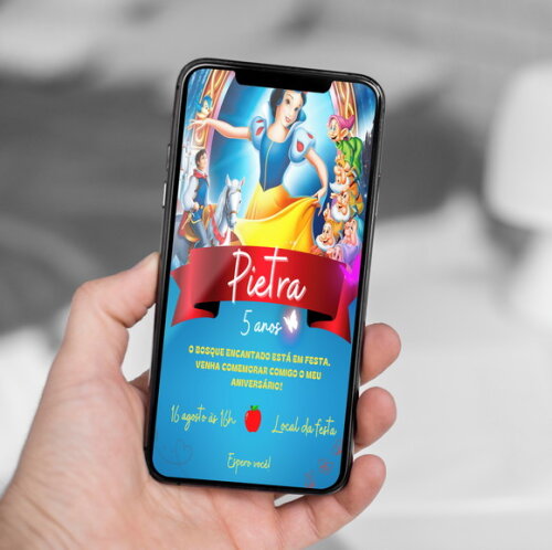 Convite Digital Branca de Neve