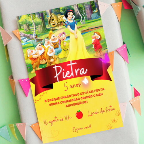 Convite Digital Branca de Neve