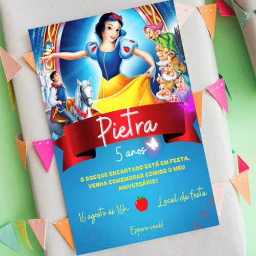 Convite Digital Branca de Neve