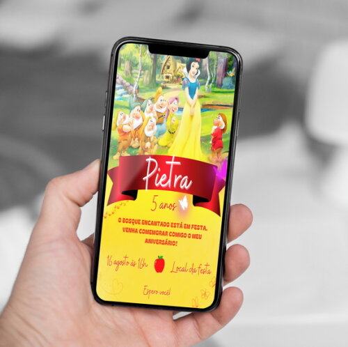 Convite Digital Branca de Neve