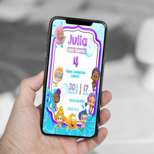Convite Digital Bubble Guppies