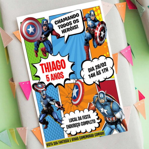 Convite Digital Capitão América