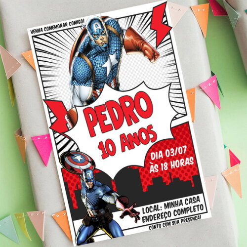 Convite Digital Capitão América