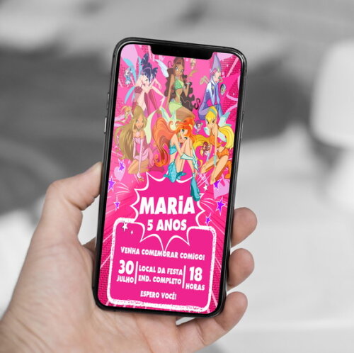 Convite Digital Clube das Winx