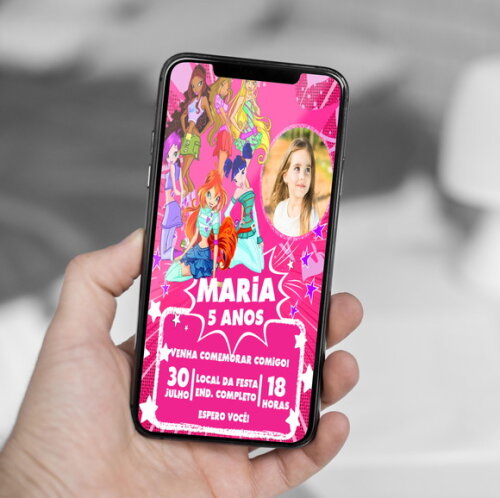 Convite Digital Clube das Winx