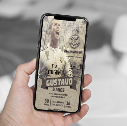 Convite Digital Cristiano Ronaldo Jogador Futebol
