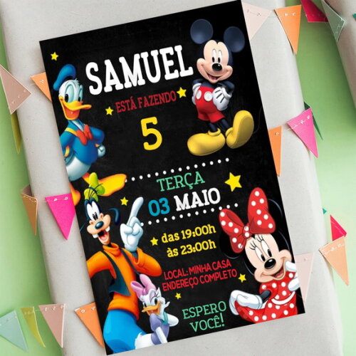 Convite Digital Disney Turma do Mickey